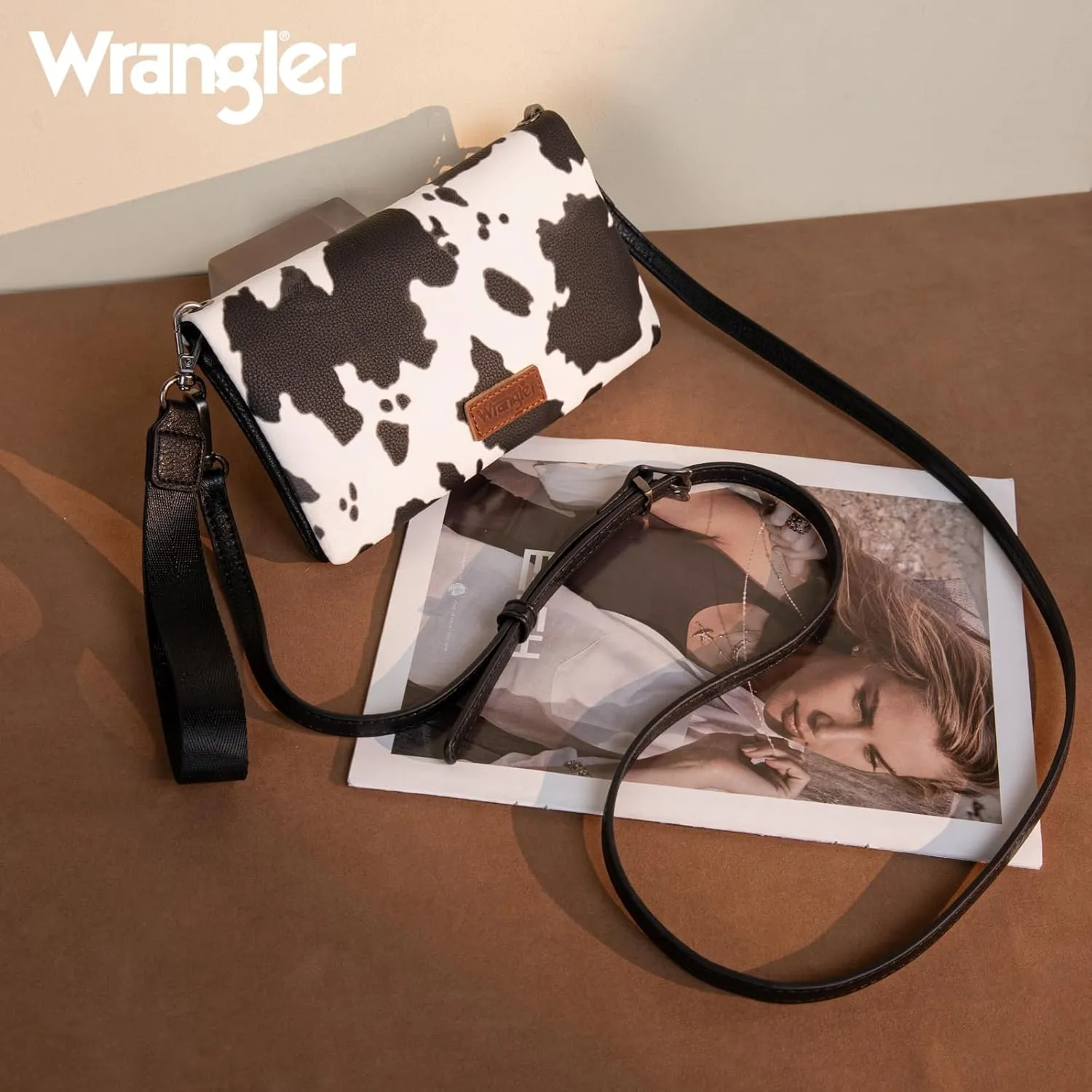 Montana West Wrangler Cow Print Womens Wristlet Wallet RFID Blocking Bifold Clutch Credit Card Holder Purse