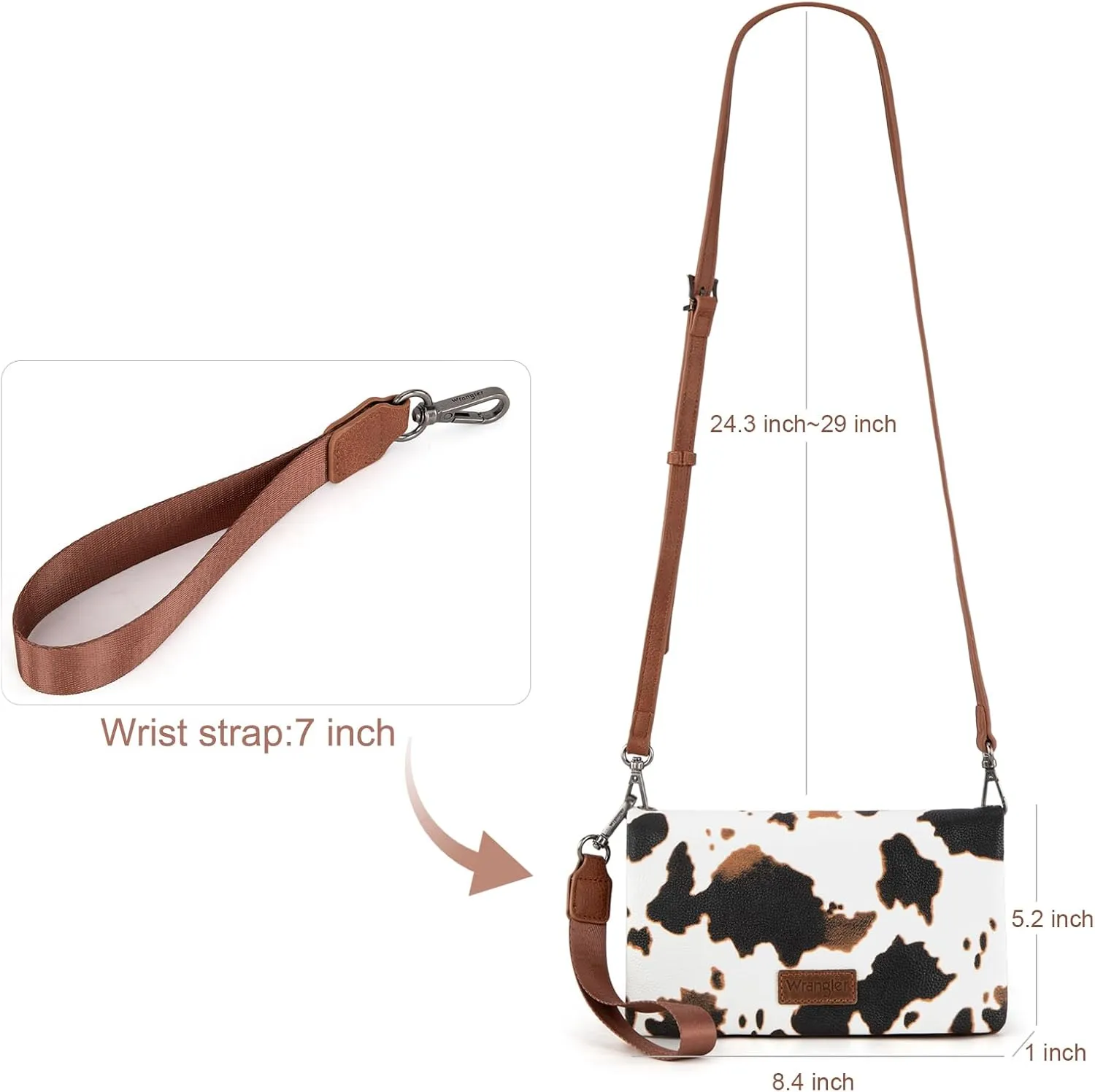 Montana West Wrangler Cow Print Womens Wristlet Wallet RFID Blocking Bifold Clutch Credit Card Holder Purse