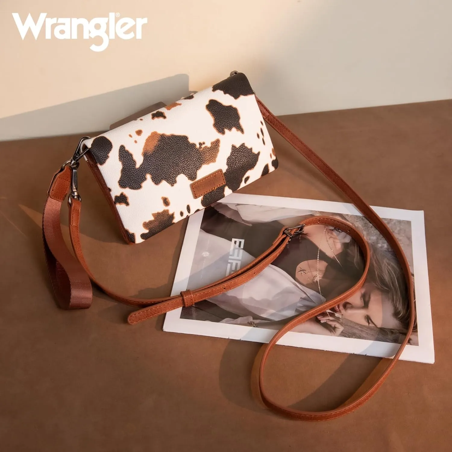 Montana West Wrangler Cow Print Womens Wristlet Wallet RFID Blocking Bifold Clutch Credit Card Holder Purse