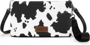 Montana West Wrangler Cow Print Womens Wristlet Wallet RFID Blocking Bifold Clutch Credit Card Holder Purse