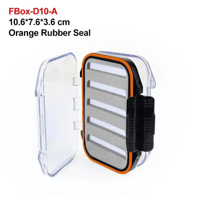 Mosodo Fly Fishing Box Plastic Slit Foam Lure Box Double Sides Waterproof Tackle Boxes Fly Easy Grip River Fishing Accessories