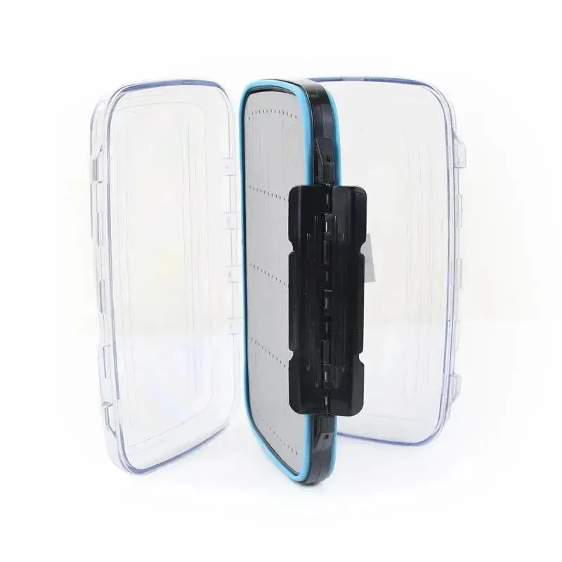 Mosodo Fly Fishing Box Plastic Slit Foam Lure Box Double Sides Waterproof Tackle Boxes Fly Easy Grip River Fishing Accessories