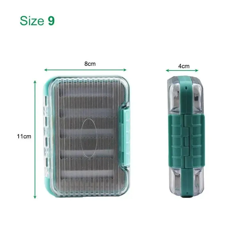 Mosodo Fly Fishing Box Plastic Slit Foam Lure Box Double Sides Waterproof Tackle Boxes Fly Easy Grip River Fishing Accessories