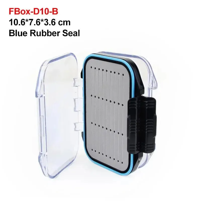 Mosodo Fly Fishing Box Plastic Slit Foam Lure Box Double Sides Waterproof Tackle Boxes Fly Easy Grip River Fishing Accessories