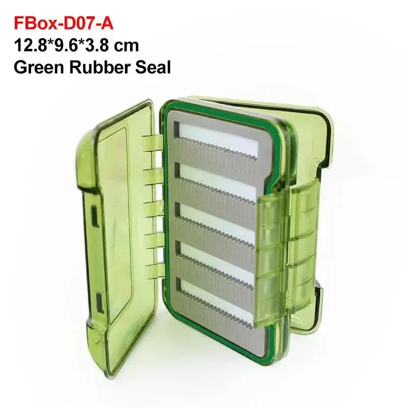 Mosodo Fly Fishing Box Plastic Slit Foam Lure Box Double Sides Waterproof Tackle Boxes Fly Easy Grip River Fishing Accessories
