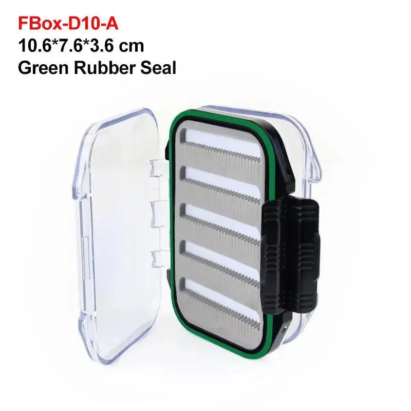 Mosodo Fly Fishing Box Plastic Slit Foam Lure Box Double Sides Waterproof Tackle Boxes Fly Easy Grip River Fishing Accessories