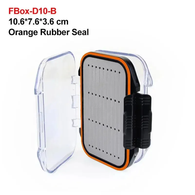 Mosodo Fly Fishing Box Plastic Slit Foam Lure Box Double Sides Waterproof Tackle Boxes Fly Easy Grip River Fishing Accessories