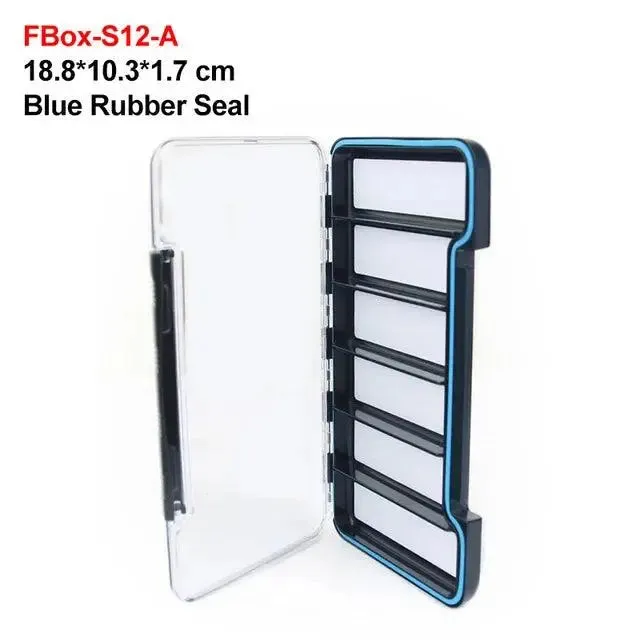 Mosodo Fly Fishing Box Plastic Slit Foam Lure Box Double Sides Waterproof Tackle Boxes Fly Easy Grip River Fishing Accessories