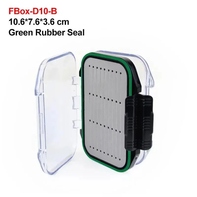 Mosodo Fly Fishing Box Plastic Slit Foam Lure Box Double Sides Waterproof Tackle Boxes Fly Easy Grip River Fishing Accessories