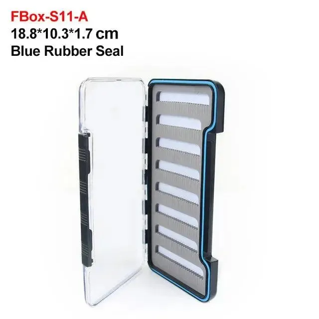 Mosodo Fly Fishing Box Plastic Slit Foam Lure Box Double Sides Waterproof Tackle Boxes Fly Easy Grip River Fishing Accessories