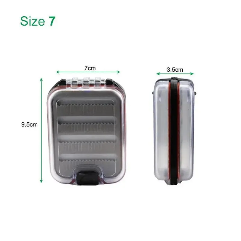Mosodo Fly Fishing Box Plastic Slit Foam Lure Box Double Sides Waterproof Tackle Boxes Fly Easy Grip River Fishing Accessories