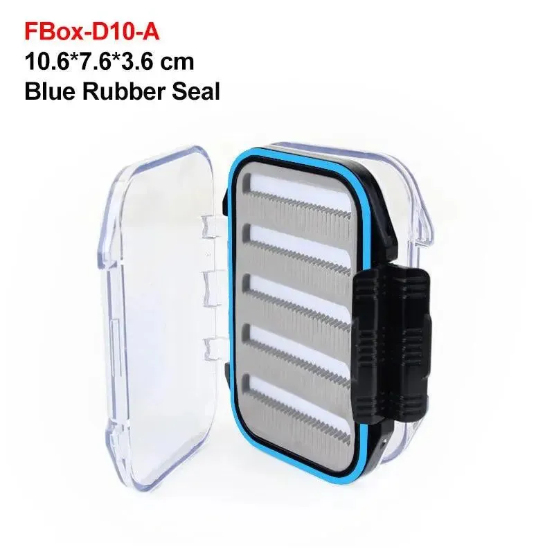 Mosodo Fly Fishing Box Plastic Slit Foam Lure Box Double Sides Waterproof Tackle Boxes Fly Easy Grip River Fishing Accessories