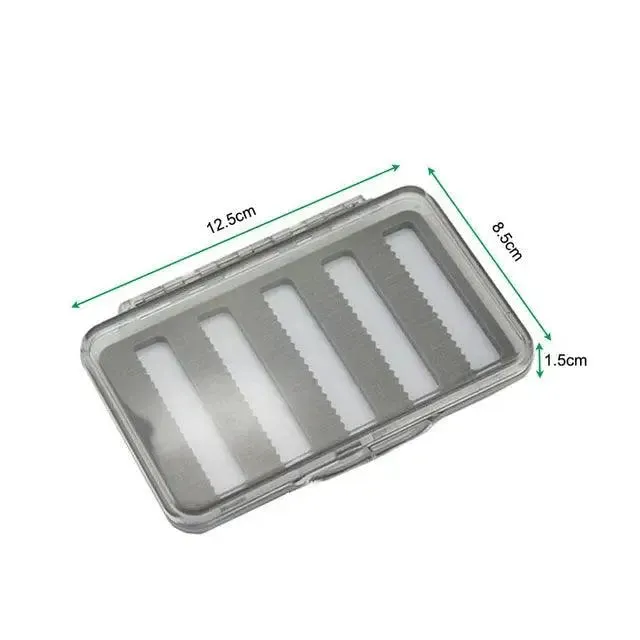Mosodo Fly Fishing Box Plastic Slit Foam Lure Box Double Sides Waterproof Tackle Boxes Fly Easy Grip River Fishing Accessories