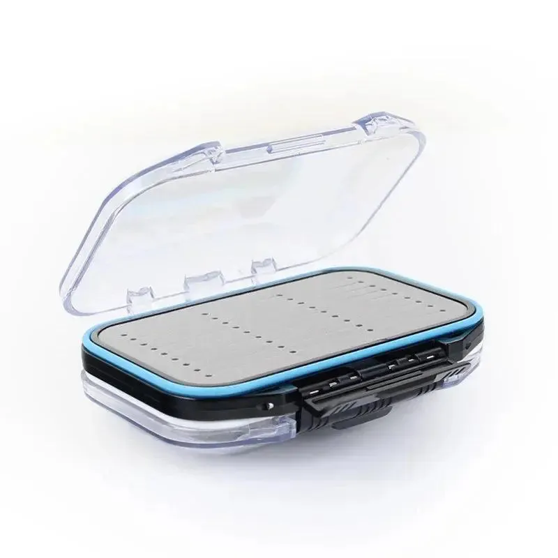 Mosodo Fly Fishing Box Plastic Slit Foam Lure Box Double Sides Waterproof Tackle Boxes Fly Easy Grip River Fishing Accessories