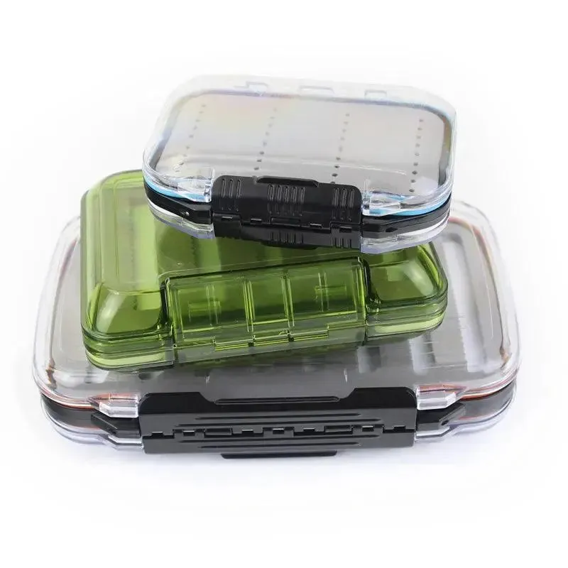 Mosodo Fly Fishing Box Plastic Slit Foam Lure Box Double Sides Waterproof Tackle Boxes Fly Easy Grip River Fishing Accessories