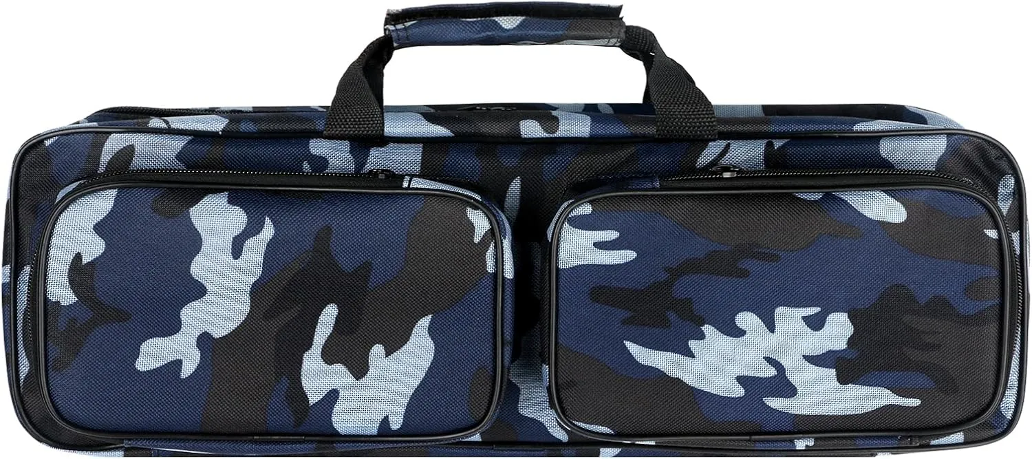 mouhike 17-inch Fishing Tackle Carrier Bag with 2 Front Storage Pockets for Telescopic Rod, Travel Large Capacity Carry Handbag for Collapsible Fishing Tool Accessory