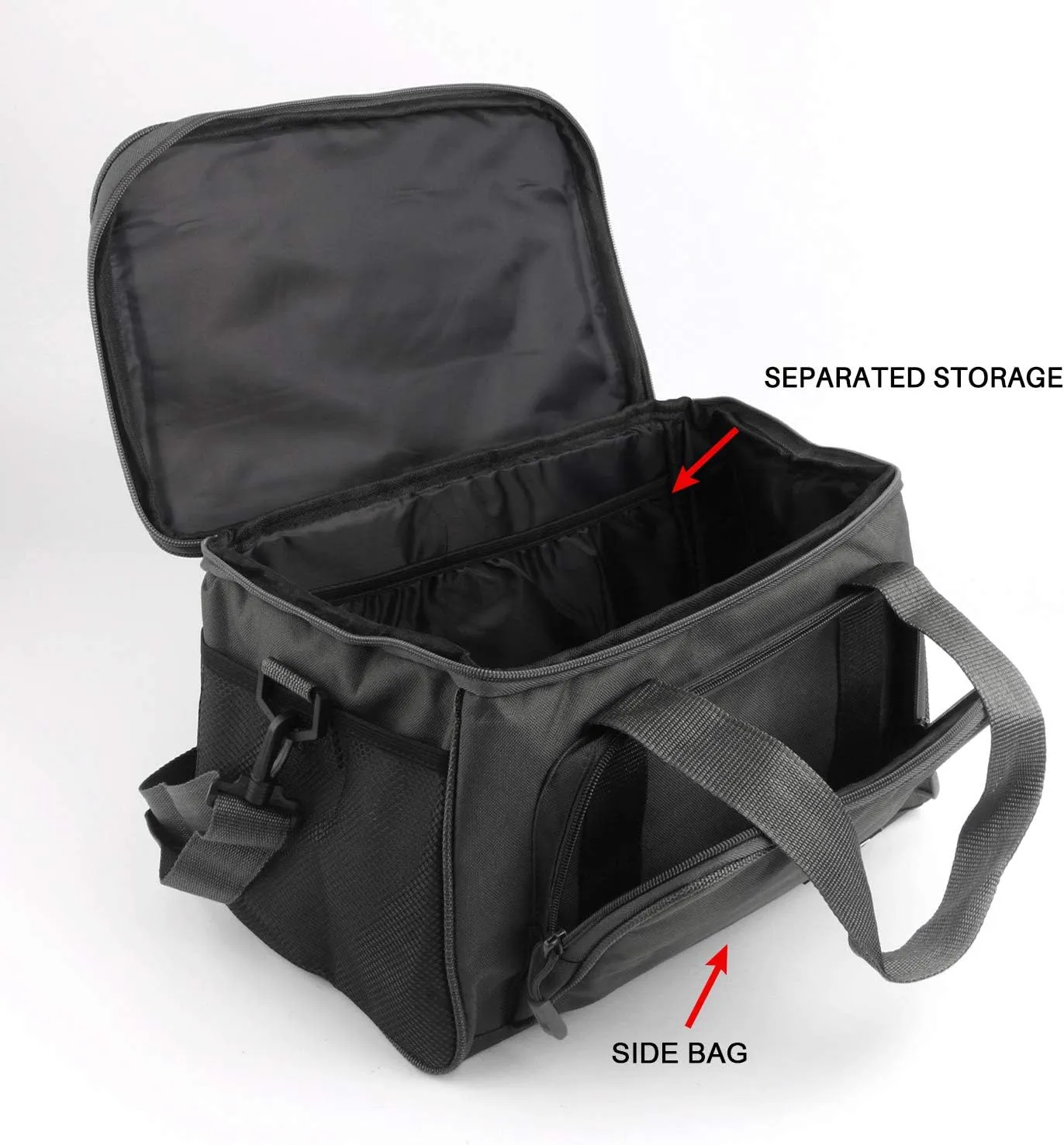 mouhike Fishing Tackle Bag Portable Crossbody Sling Pack Fly Fishing Tackle Box Bag Large Fishing Gear Storage Organizer for Travel Camping Hiking (Black)