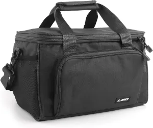 mouhike Fishing Tackle Bag Portable Crossbody Sling Pack Fly Fishing Tackle Box Bag Large Fishing Gear Storage Organizer for Travel Camping Hiking (Black)