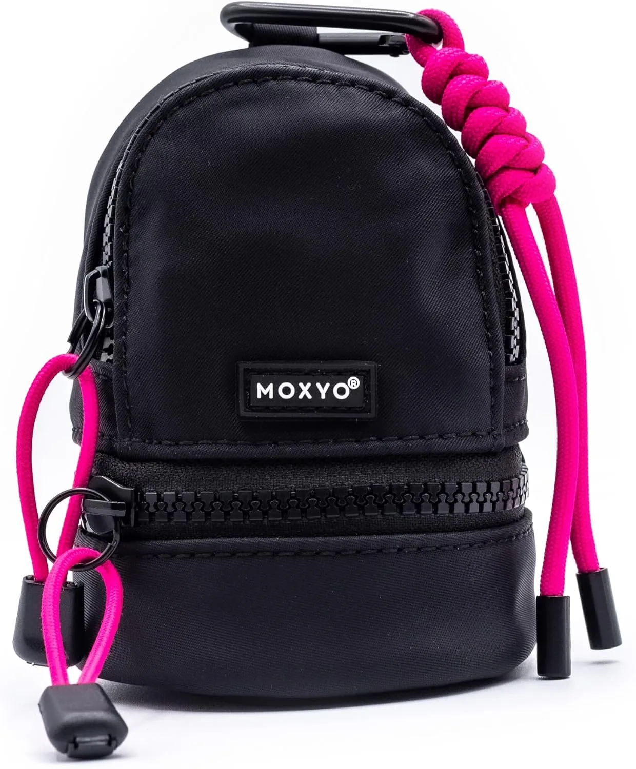 MOXYO Urban Small Nylon Mini Pack, Water Resistant Bag, Cute Mini Fashion Keychain Accessory - Black