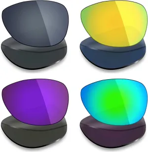 Mryok 4 Pair Polarized Replacement Lenses for Oakley Crosshair New 2012 Sunglass - Black IR/24K Gold/Plasma Purple/Emerald Green