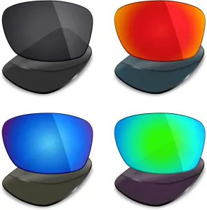 Mryok 4 Pair Polarized Replacement Lenses for Oakley Hijinx Sunglass - Stealth Black/Fire Red/Ice Blue/Emerald Green