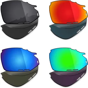 Mryok 4 Pair Polarized Replacement Lenses for Rudy Project Fotonyk Sunglass - Stealth Black/Fire Red/Ice Blue/Emerald Green