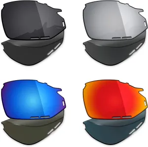 Mryok 4 Pair Polarized Replacement Lenses for Rudy Project Fotonyk Sunglass - Stealth Black/Silver Titanium/Fire Red/Ice Blue