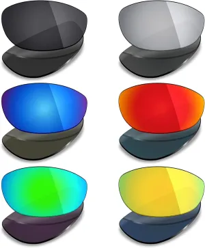 Mryok 6 Pair Polarized Replacement Lenses for Wiley X Airrage Sunglass - Stealth Black/Fire Red/Ice Blue/Silver Titanium/Emerald Green/24K Gold