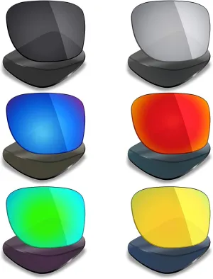 Mryok 6 Pairs Polarized Replacement Lenses for Oakley Crossrange Sunglass - Stealth Black/Fire Red/Ice Blue/Silver Titanium/Emerald Green/24K Gold
