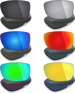 Mryok 6 Pairs Polarized Replacement Lenses for Oakley Spike Sunglass - Stealth Black/Fire Red/Ice Blue/Silver Titanium/Emerald Green/24K Gold