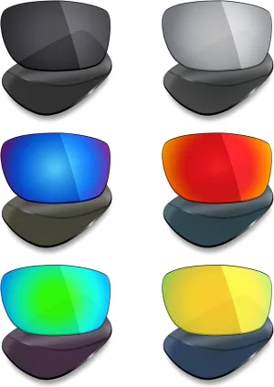 Mryok 6 Pairs Polarized Replacement Lenses for Oakley Tincan Sunglass - Stealth Black/Fire Red/Ice Blue/Silver Titanium/Emerald Green/24K Gold