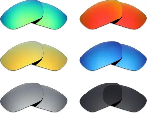 Mryok 6 Pairs Polarized Replacement Lenses for Wiley X Brick Sunglass - Stealth Black/Fire Red/Ice Blue/Silver Titanium/Emerald Green/24K Gold