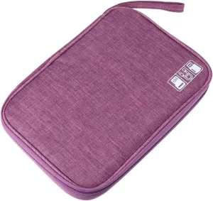 Multi Function Digital Packing Bag Large Capacity Cable Earphone Storage Pouch Durable Portable Holder for Power Bank Accessories Easy Clean Purple