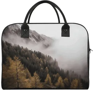 Multi-functional Travel Bag, Trees And Mountain by Fog Print Travel Handbag Travel Tote Bag Carry-on Bag Overnight Bag Weekend Bag