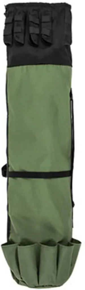Multifunction Fishing Rod Reel Organizers Bag Travel Carrying Case Large Capacity Tackles Storage Bags Holds 5 Poles, Green
