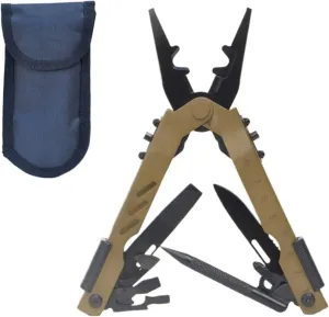 Multifunction Folding Pliers Stainless Steel Bottle Opener Screwdrivers Outdoor Crimper Wire Cutter Pocket Knife Multi-Tool(Yellow)