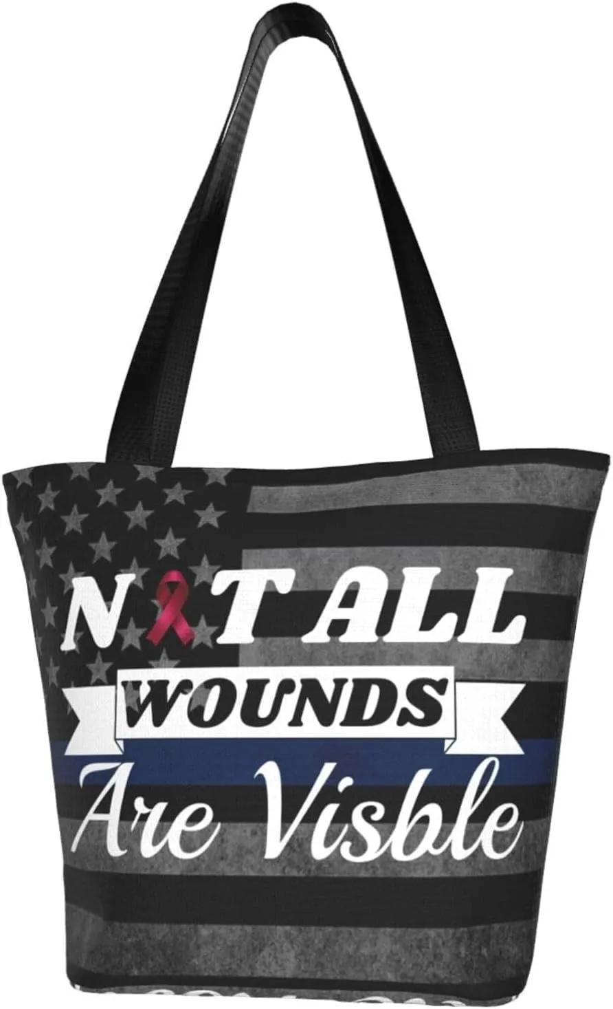 Multiple Myeloma Awareness Not All Wounds Are Visible Fashion Shoulder Bag Large Capacity For Man Or Woman