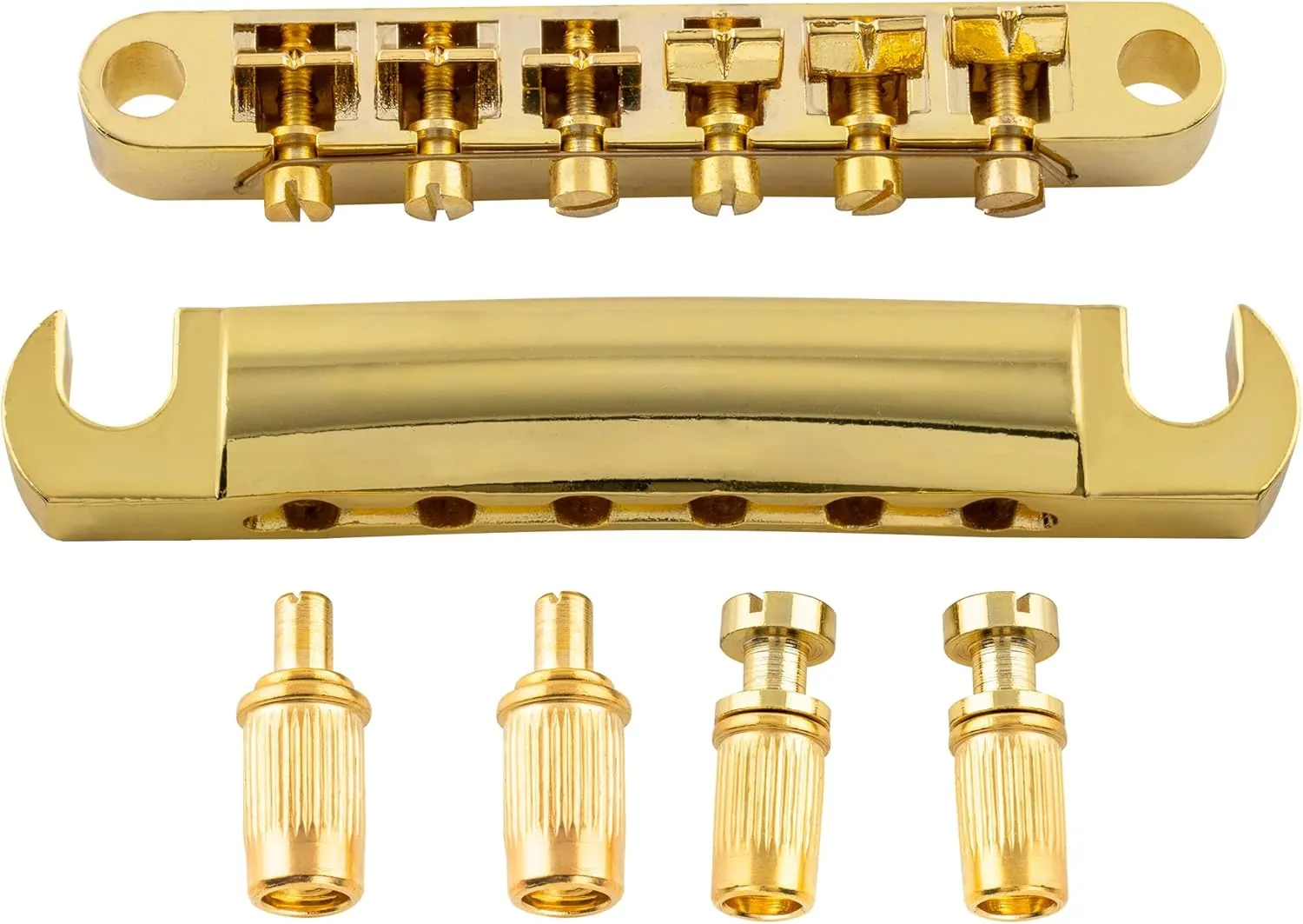 Musiclily Guitar Tune-O-Matic Bridge and Stop Bar Tailpiece with Anchors and Studs Set for Epiphone Les Paul LP SG Style 6 String Electric Guitar,Gold