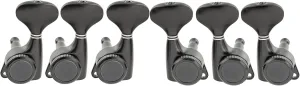 Musiclily Pro 3L 3R Guitar Locking Tuners 18:1 Ratio Lock String Tuning Key Pegs Machine Heads Replacement for LP SG Style Electric Folk or Acoustic Guitar, Black with Y-Style Button
