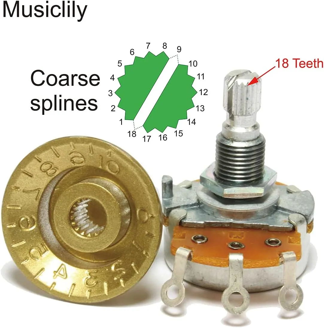 Musiclily Pro Metric Electric Guitar Top Hat Knobs 18 Spline Bell Knobs for Epiphone Les Paul LP SG Electric Guitar, Amber (Set of 4)