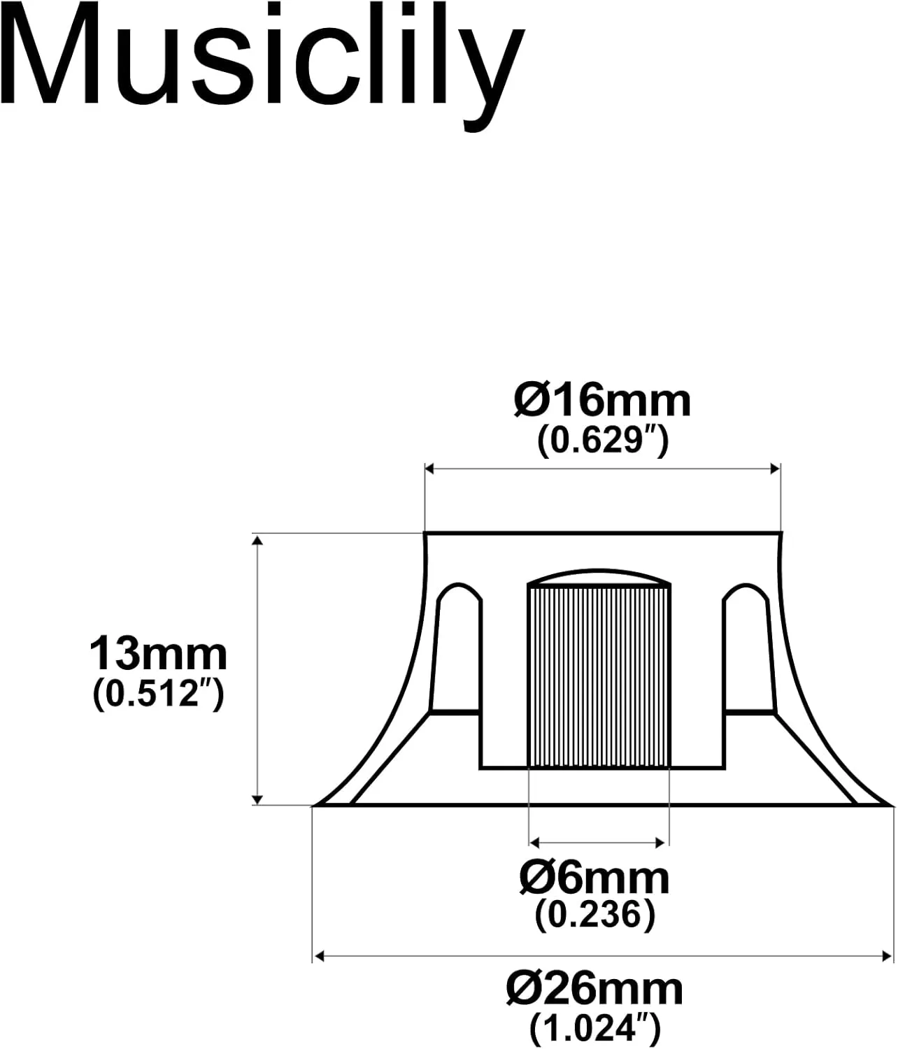 Musiclily Pro Metric Electric Guitar Top Hat Knobs 18 Spline Bell Knobs for Epiphone Les Paul LP SG Electric Guitar, Amber (Set of 4)