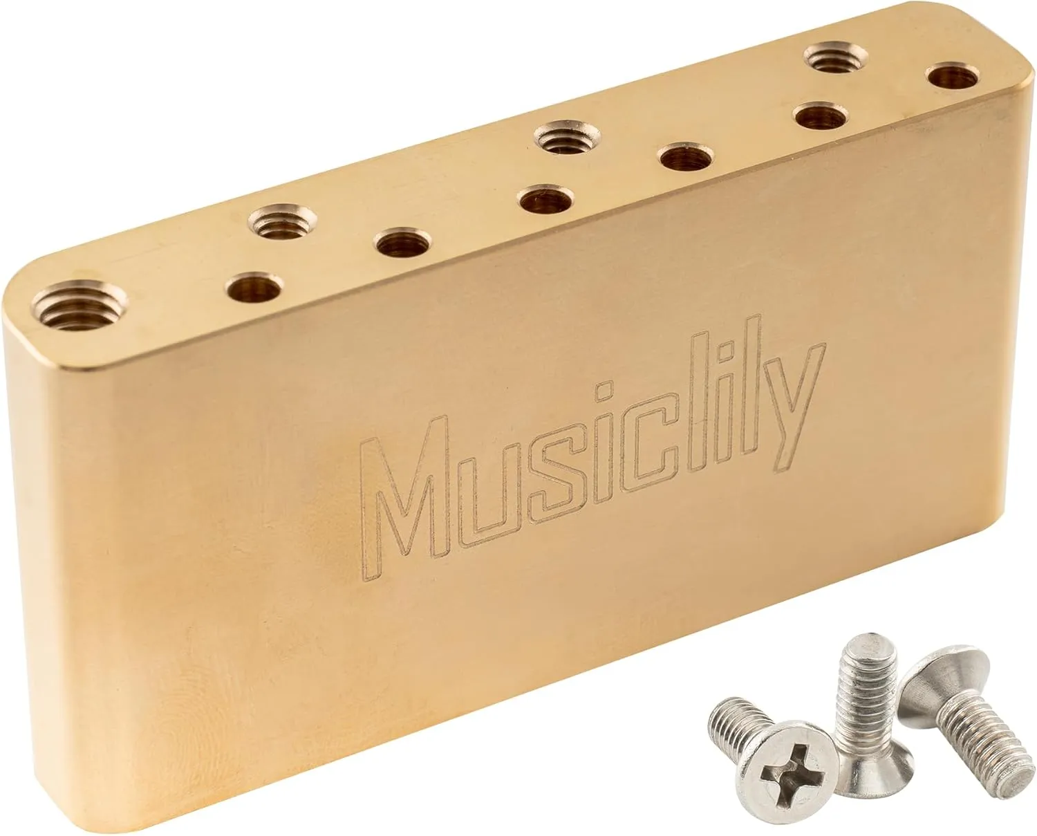 Musiclily Ultra 52.5mm (2-1/16 inch) Full Solid Brass 36mm Short Tremolo Block for Indonesia made Squier Affinity and Bullet Series Electric Guitar Bridge