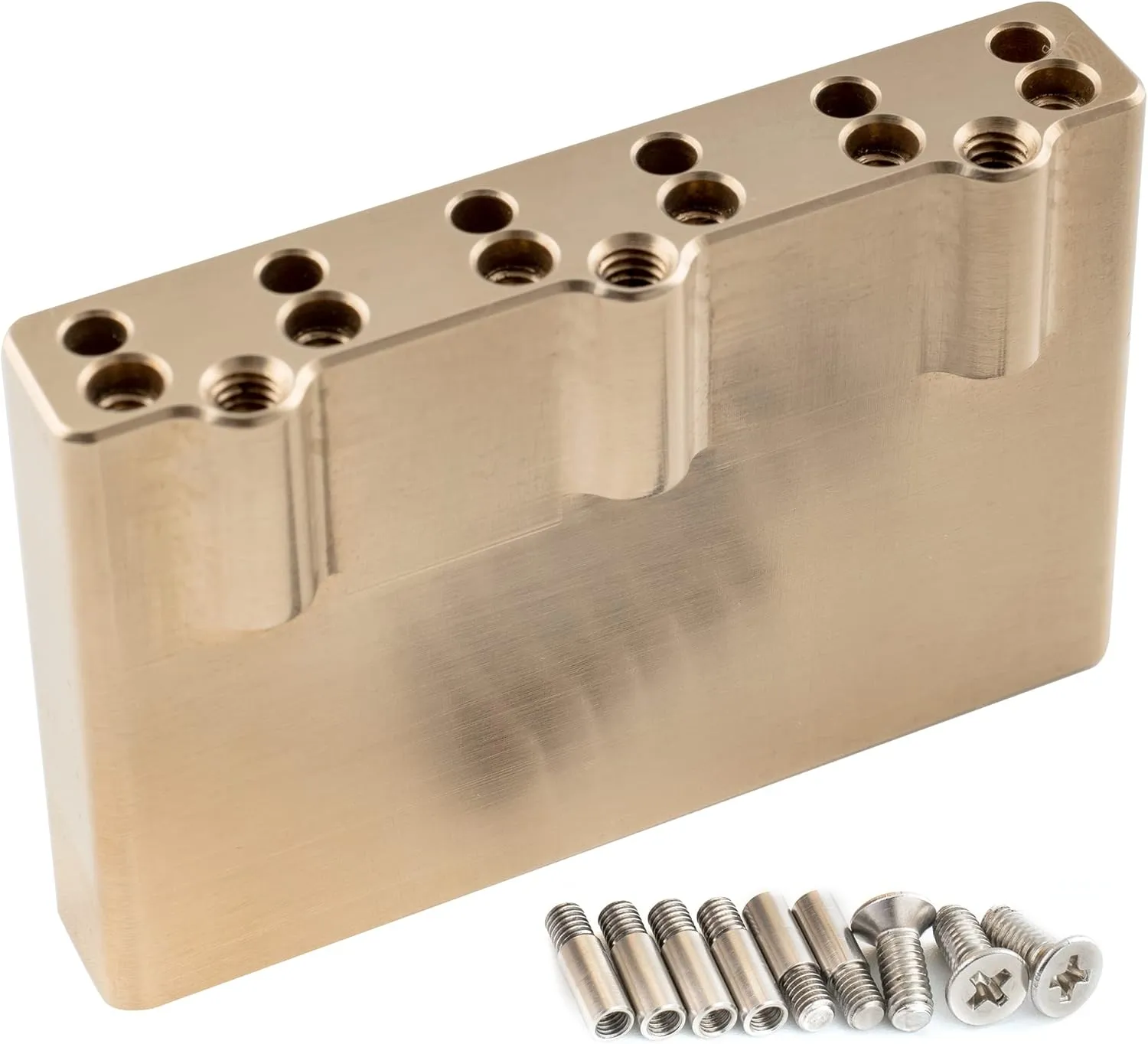 Musiclily Ultra 54mm (2-1/8 inch) String Spacing Solid Brass Tremolo Block for Wilkinson By GOTOH VG300/VS100N Tremolo Bridge, 41mm Tall
