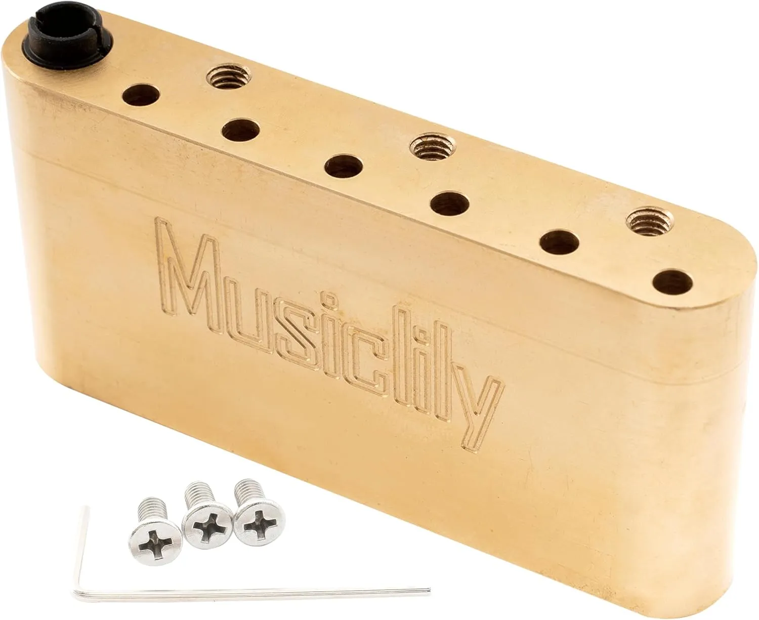 Musiclily Ultra Full Brass 36mm Tremolo Block 52.5mm String Spacing for Strat Style Electric Guitar Wilkinson M Series Bridge
