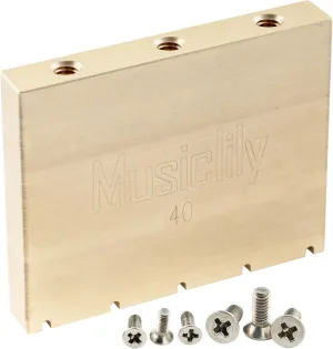 Musiclily Ultra Solid Brass Tremolo Block for Gotoh GE1996T Floyd Rose Style Locking Tremolo Bridge Electric Guitar, 40mm Tall
