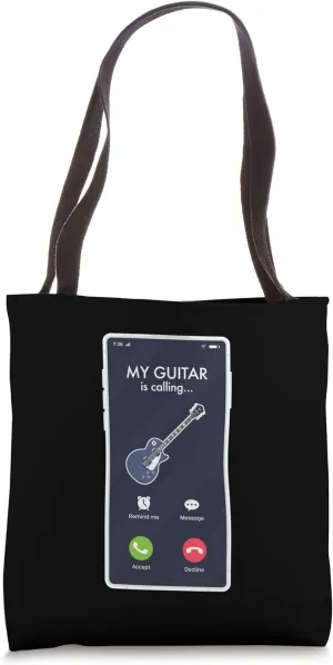 My Guitar Is Calling Accept Or Decline Trendy Aesthetic Tote Bag