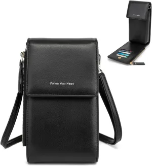 myfrdiay Roomy Pocket Small Crossbody Purse for Women, Flap Mini Shoulder Bag with 4 Credit Slots