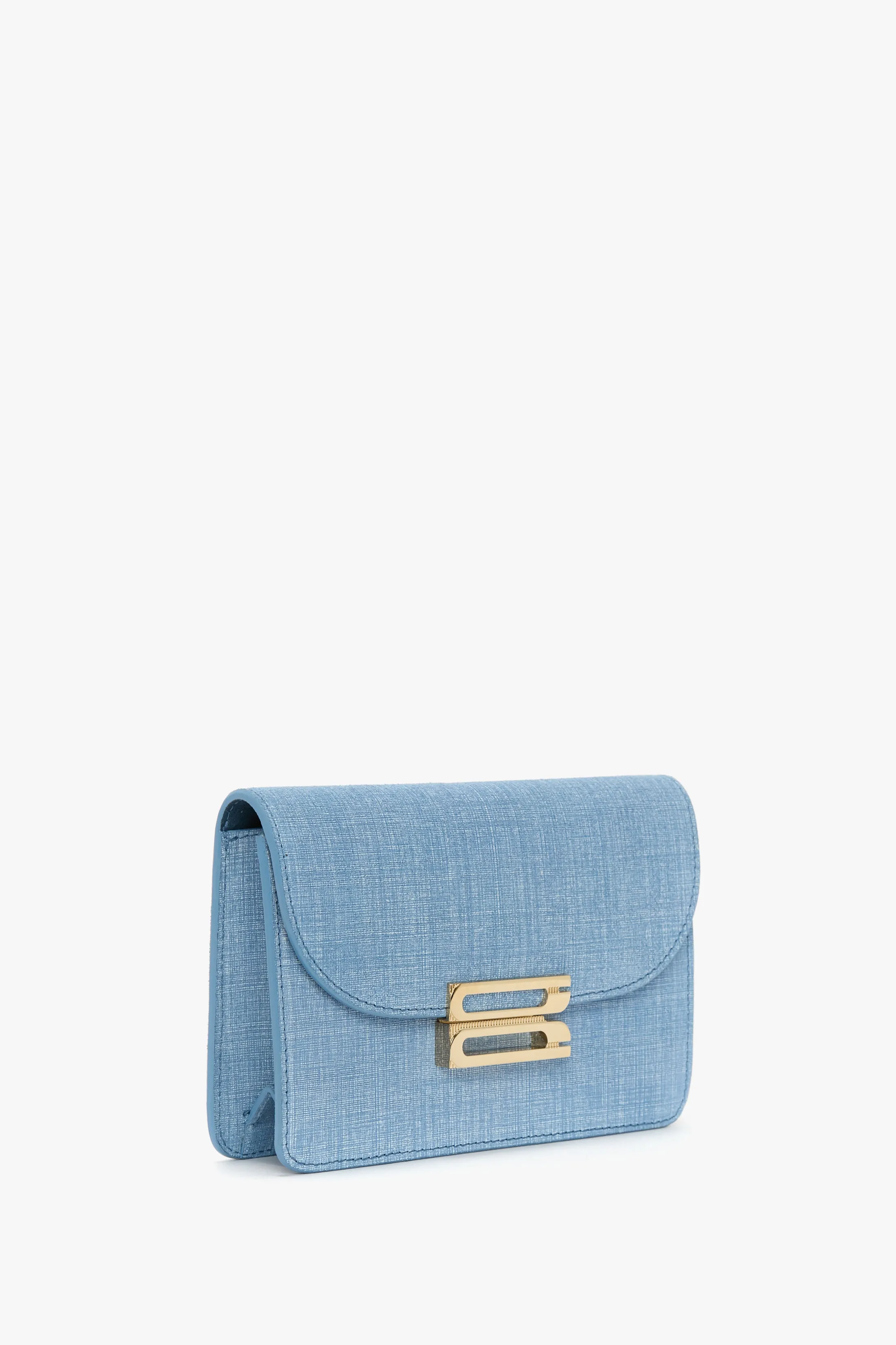 Nano Dorian Bag With Chain In Light Blue Chambray Effect Suede