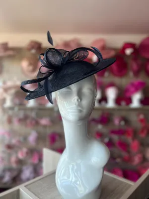 Navy Teardrop Disc Fascinator