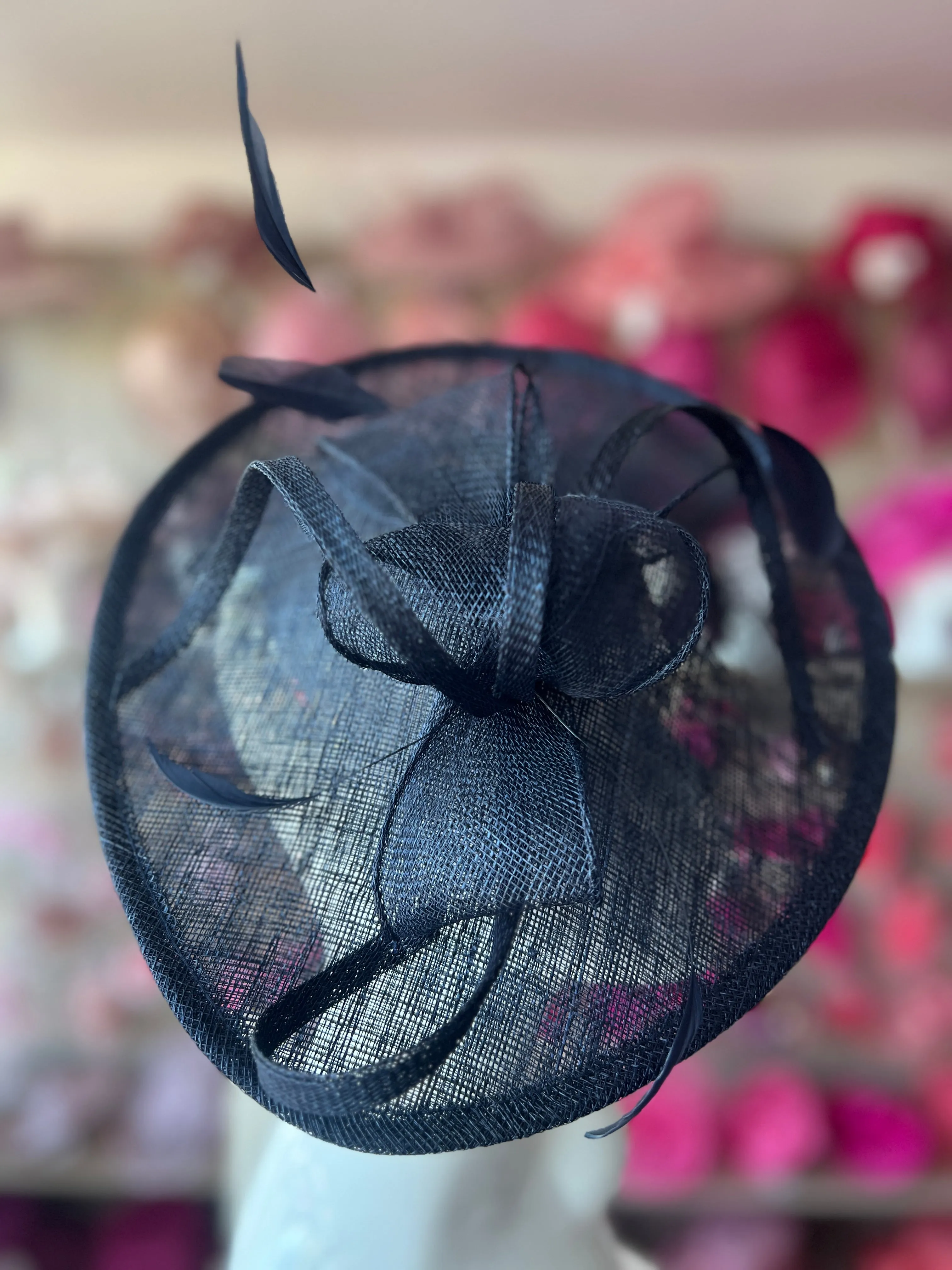 Navy Teardrop Disc Fascinator